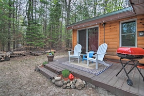 Relax on the deck with Adirondack chairs and enjoy the peaceful surroundings.
