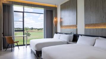 豪華客房, 2 張加大雙人床 | 埃及棉床單、高級寢具、羽絨被、記憶棉床墊