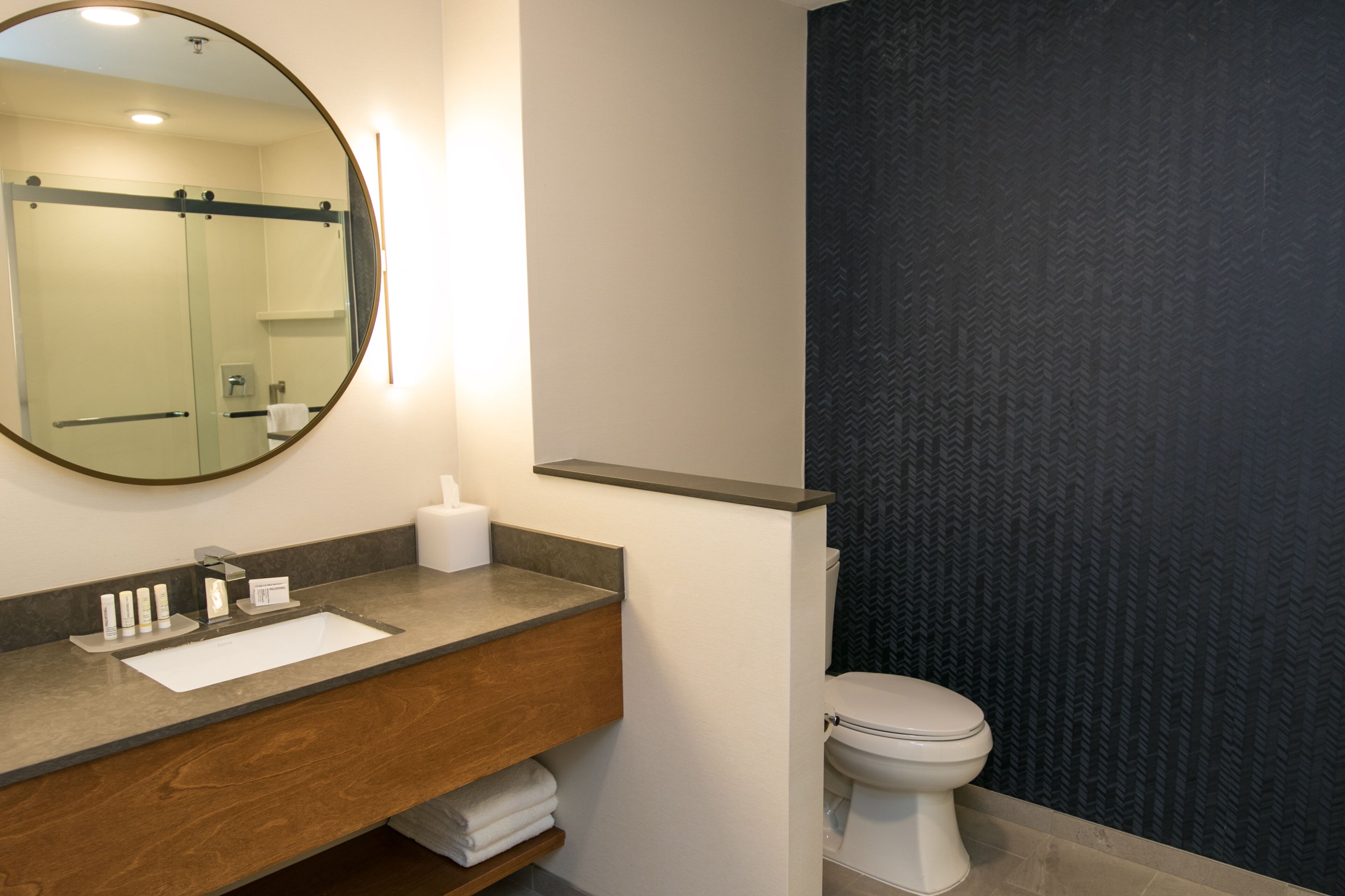 bathtub, free toiletries, hair dryer, towels