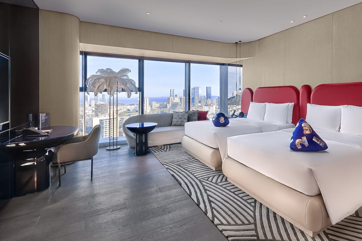 Spectacular Room, Habitación, 2 camas dobles, vistas parciales al mar | Vistas desde la habitación