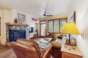 Televisio, takka, DVD-soitin