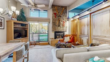 TV, fireplace, DVD player