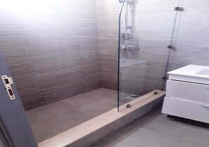Regadera, bidet, toallas 