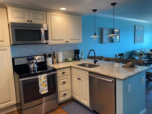 Fridge, microwave, oven, stovetop - Oceanfront 12th Floor Penthouse (Galveston)