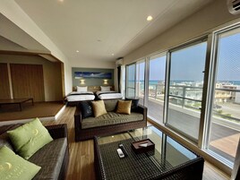 Deluxe Suite Condo with Partial Ocean View, Non Smoking | Down comforters, free WiFi, bed sheets