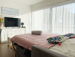 Een strijkplank/strijkijzer, gratis wifi