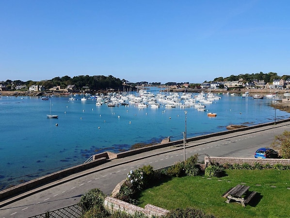 Stunning marina views from a waterfront location.