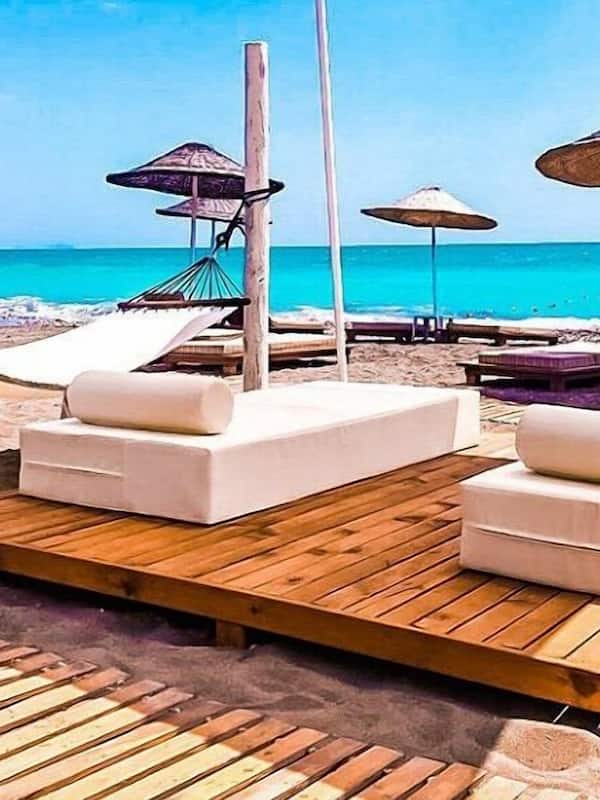 Private beach, free beach shuttle, free beach cabanas, sun-loungers