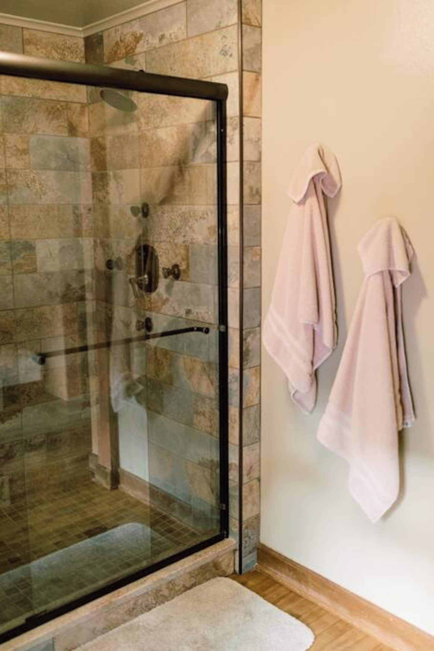 Hair dryer, towels