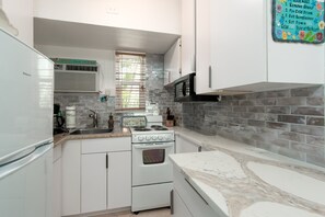 Fridge, microwave, coffee/tea maker