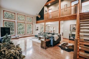 Chalet rustique, 3 chambres | Aire de séjour