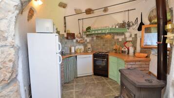 Private kitchen | Fridge, microwave, oven, stovetop