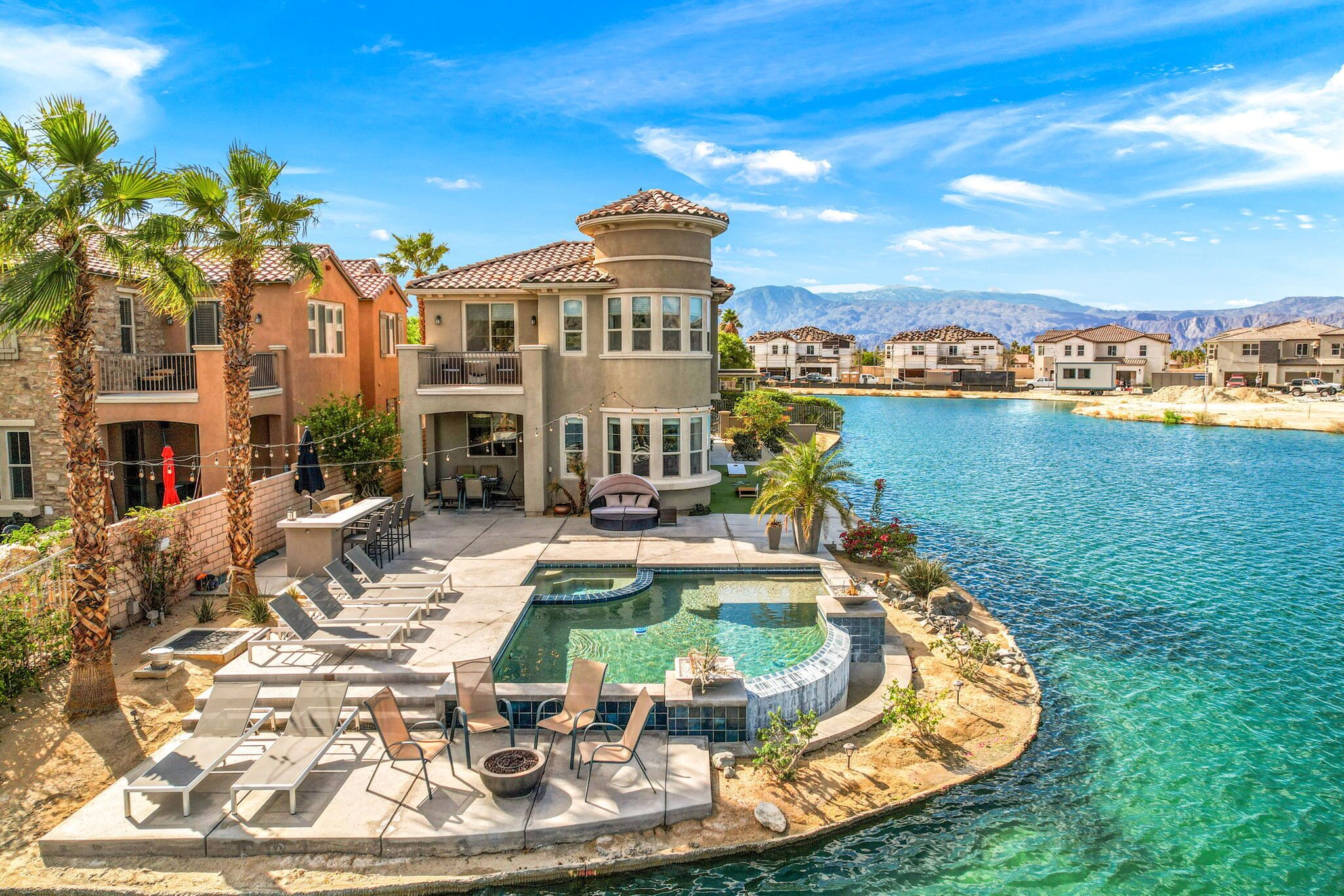 An infinity pool, a heated pool