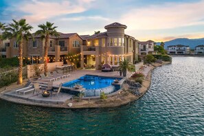 An infinity pool, a heated pool