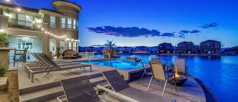 An infinity pool, a heated pool