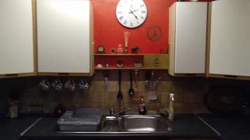 Fridge, oven, stovetop, electric kettle