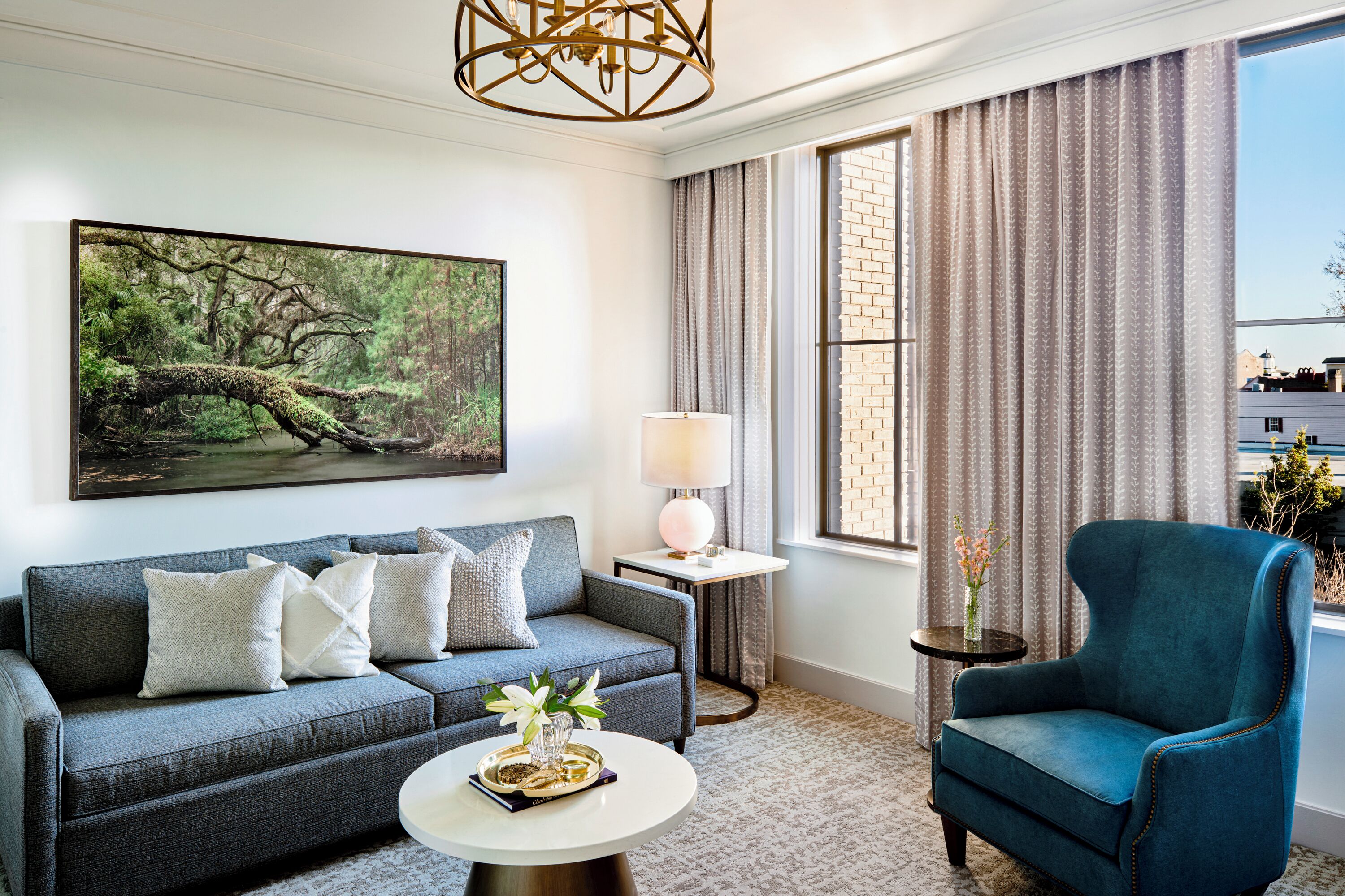 suite, 1 king bed | living area | 55-inch tv with cable channels