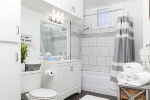 Bathtub, hair dryer