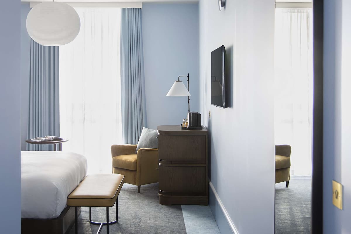 in-room safe, desk, blackout curtains, iron/ironing board