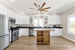 Fridge, microwave, oven, stovetop - Beach Front Views ~ Chics Beach Gem + Garage! (Virginia Beach)