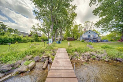 Lakefront Mayville Cottage w/ Dock & Grill!