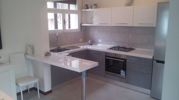 Fridge, oven, stovetop, dishwasher