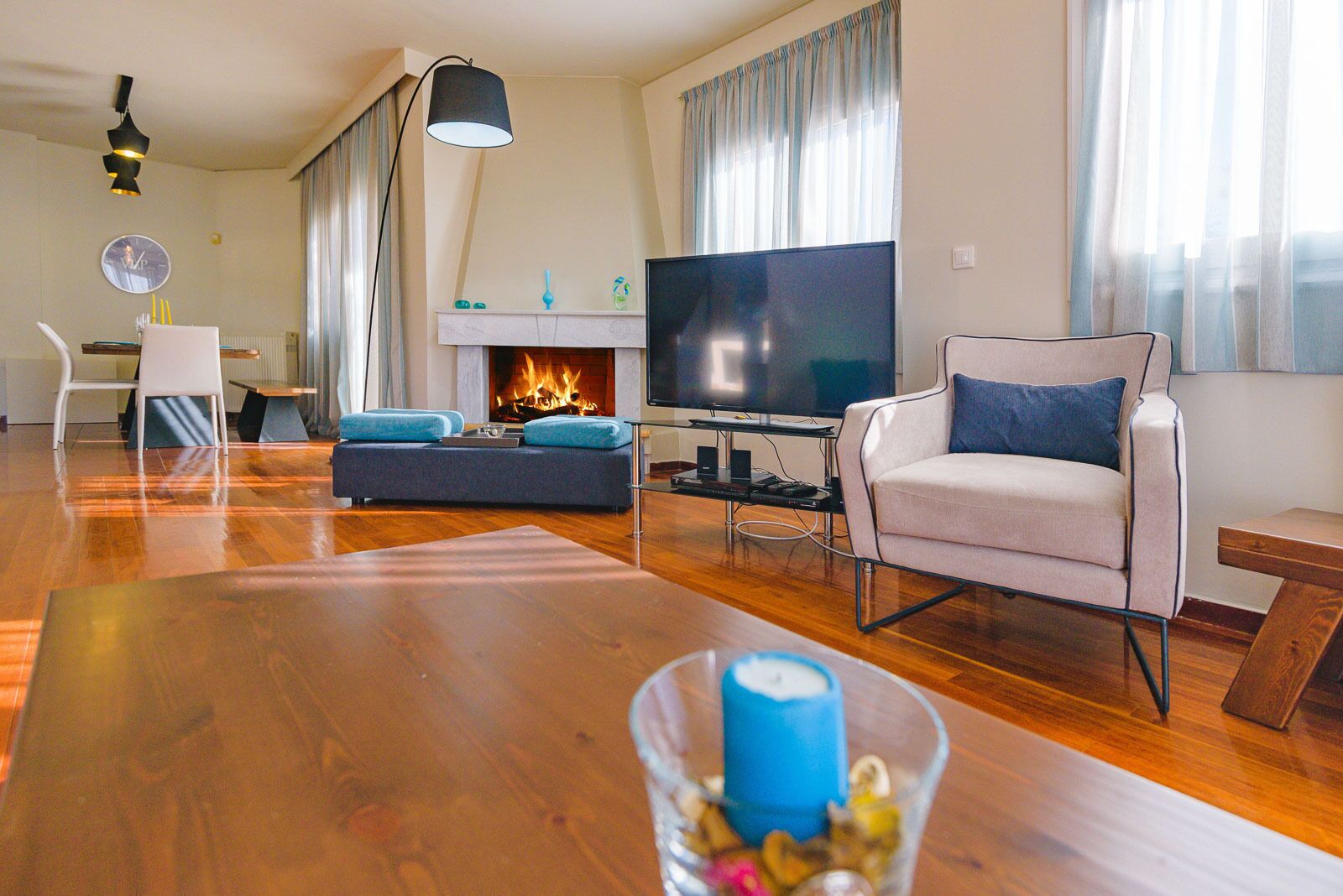 TV, DVD player, stereo