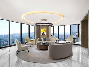 Presidential Suite, 2 Bedrooms, Club Lounge Access, Lake View | Premium bedding, down comforters, in-room safe, blackout drapes