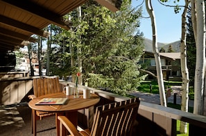 Outdoor dining - Deluxe 2 Bedroom Apartments at Resort with Outdoor Pool & Hot Tub (Aspen)