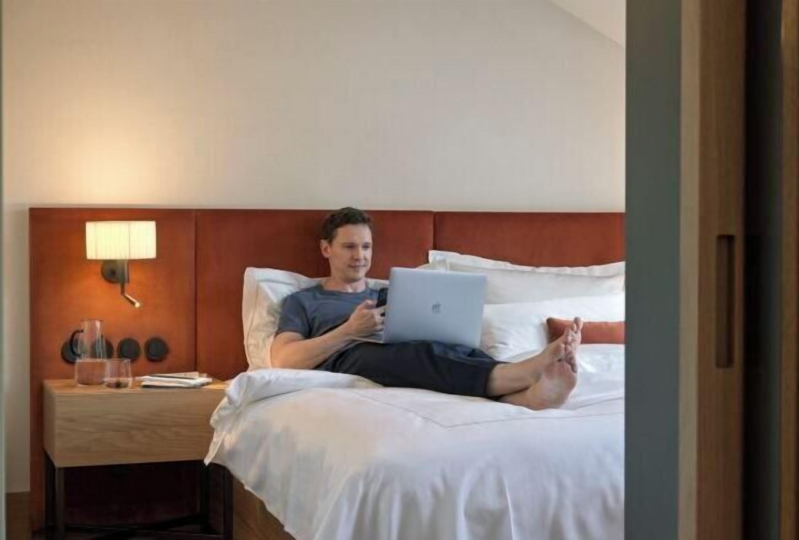 Egyptian cotton sheets, premium bedding, down comforters, in-room safe