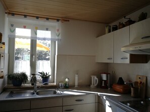 Fridge, microwave, oven, stovetop - Ferienwohnung in Schleswig-holstein, Hohn (Hohn)