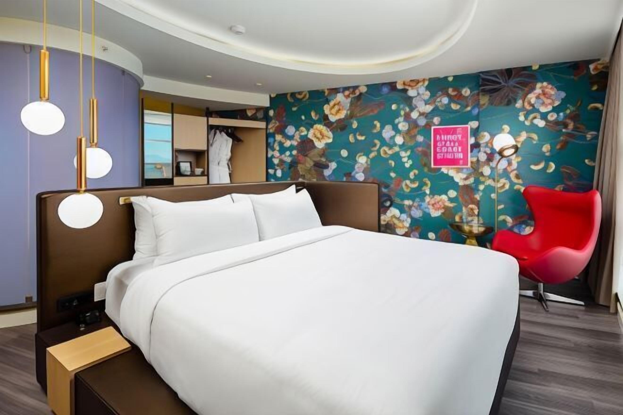 Premium bedding, down comforters, pillowtop beds, minibar