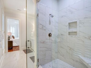 Condo, Multiple Beds (Walk to Forsyth) | Bathroom | Hair dryer, shampoo