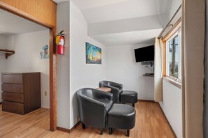 21: Studio Cabin with Kitchenette, Ocean View | Living area | Flat-screen TV - Oceanside Ocean Front Cabins (Tillamook)