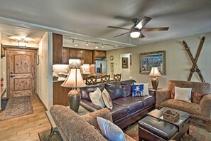 TV, fireplace - Breck Ski-In/Ski-Out Condo on Peak 8 w/ Patio (Breckenridge)