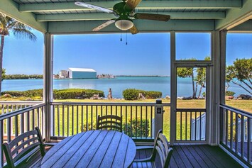 Backyard deck overlooking the Atlantic Ocean