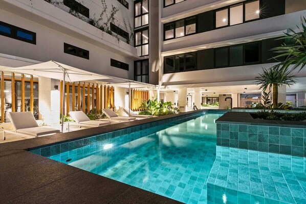 Outdoor pool, a heated pool