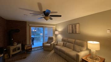 Televisión y chimenea