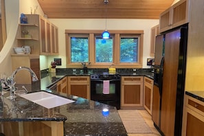 Fridge, microwave, dishwasher