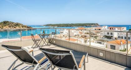 "Apartamento en Es Grau con vistas" al mar, aire acondicionado, Wi-Fi, terraza y balcón