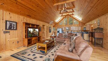Cabin, 4 Bedrooms | Living area | Smart TV