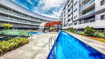 Outdoor pool, a heated pool