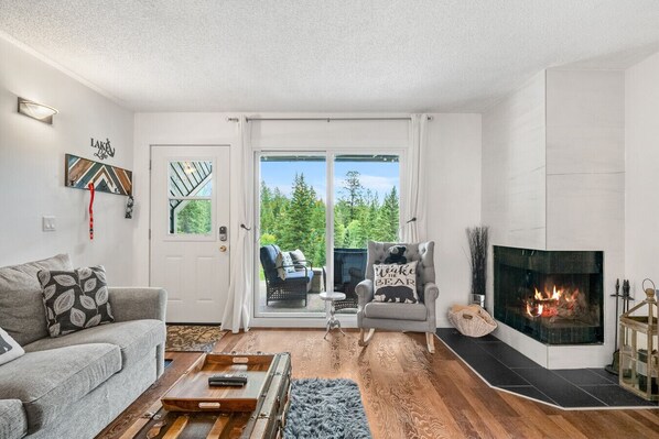 Televisor intel·ligent, llar de foc i llibres