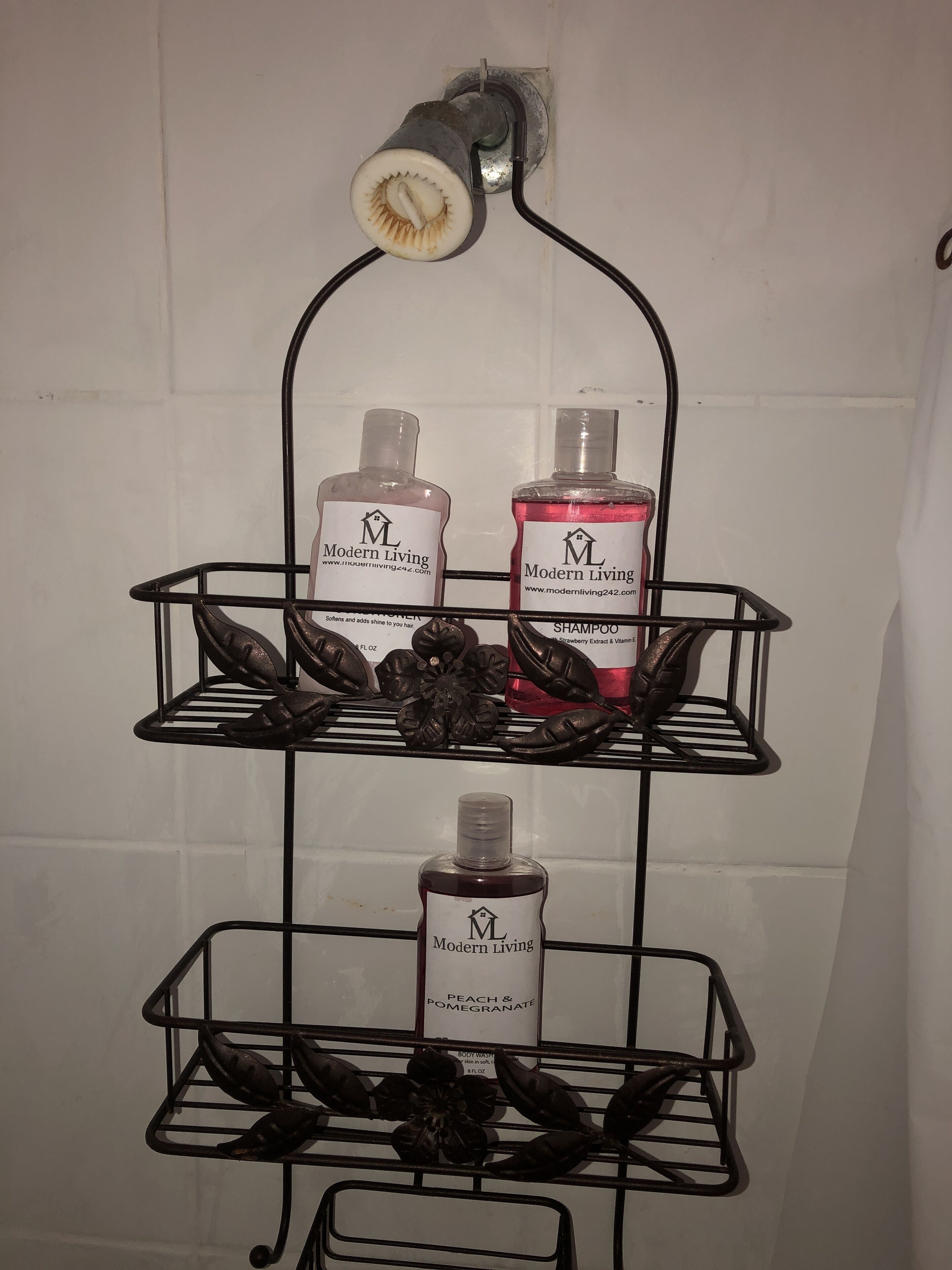 Shower, towels, soap, toilet paper