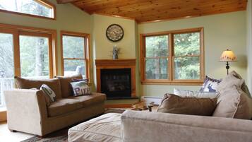 Télévision, cheminée, chaßne hi-fi