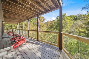 Terrace/patio - Spacious Cabin w/Hot Tub + Arcade + Great Location (Sevierville)