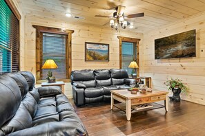 Smart TV, fireplace, video games, table football