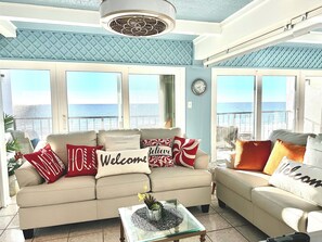 Smart TV, fireplace, music library, stereo