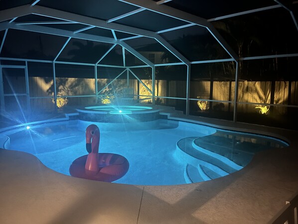 Piscine extérieure, piscine chauffée