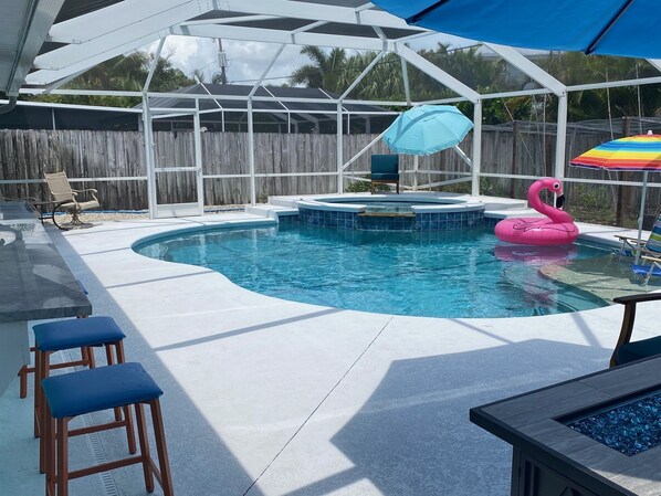 Outdoor pool, a heated pool